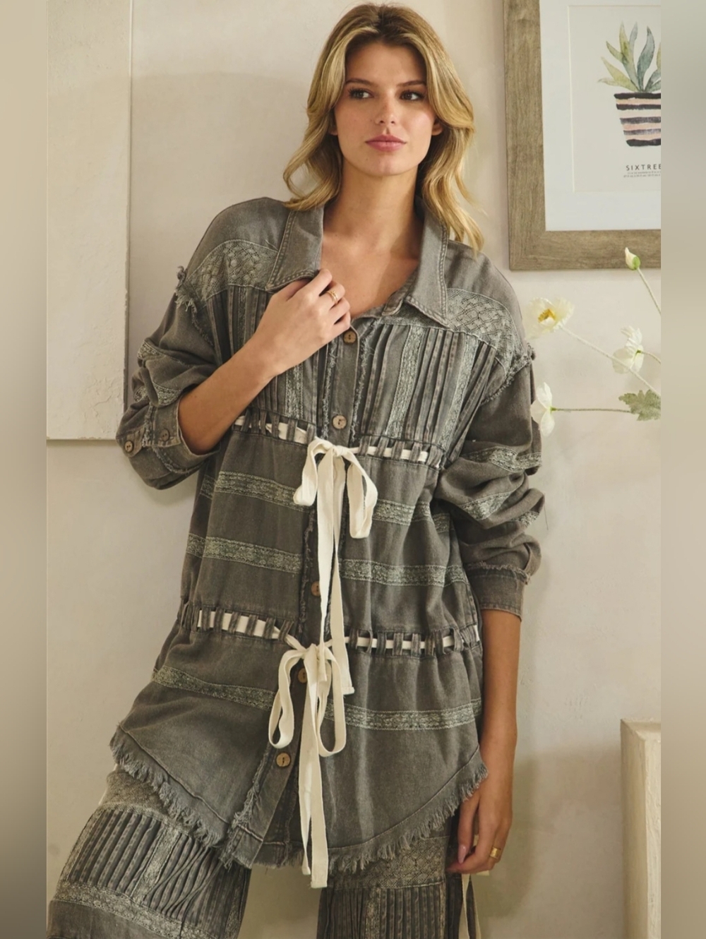 #1503 Oli & Hali Charcoal Artisan Patchwork Boho Set